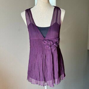 VERA WANG Lavender Stunning Two-Piece Babydoll Top - Size Small